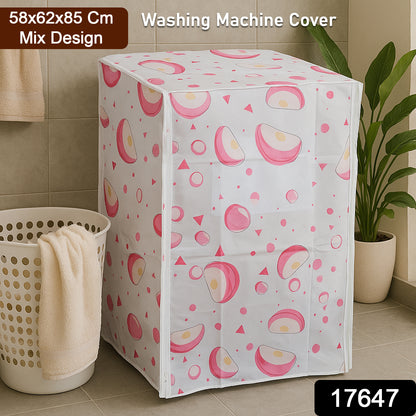 Waterproof Washing Machine Cover 58x62x85 cm – Mix Design Protective Dustproof Cover for Front and Top Load Machines (1 Pc   Mix Design)