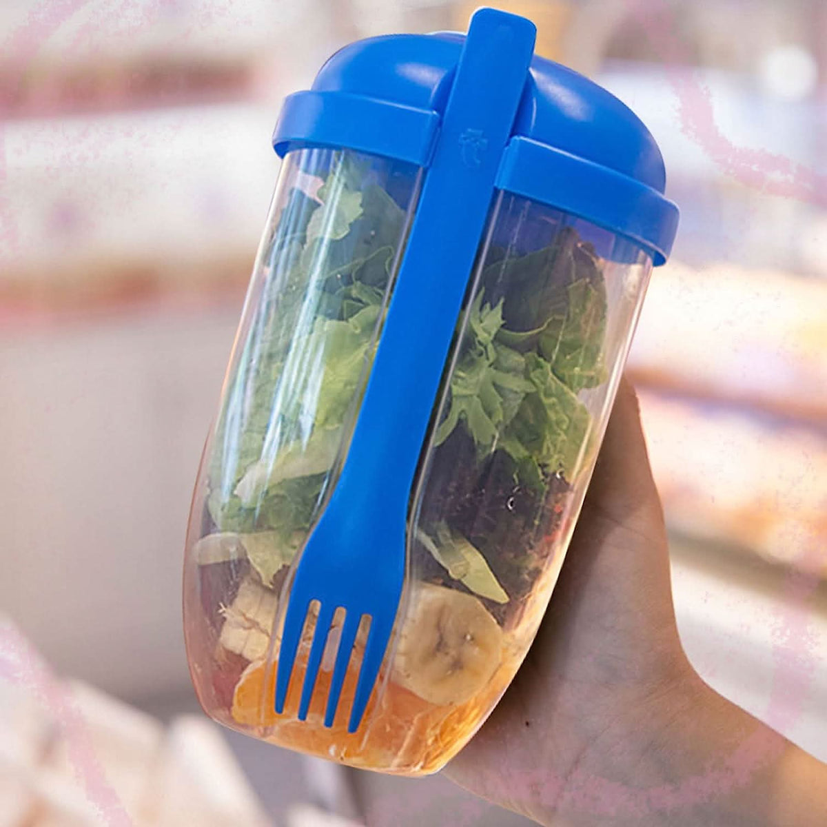 Fruit And Vegetable Salad Cups  Easy Clean Salad Mixing Cup  (1pc) HP DD