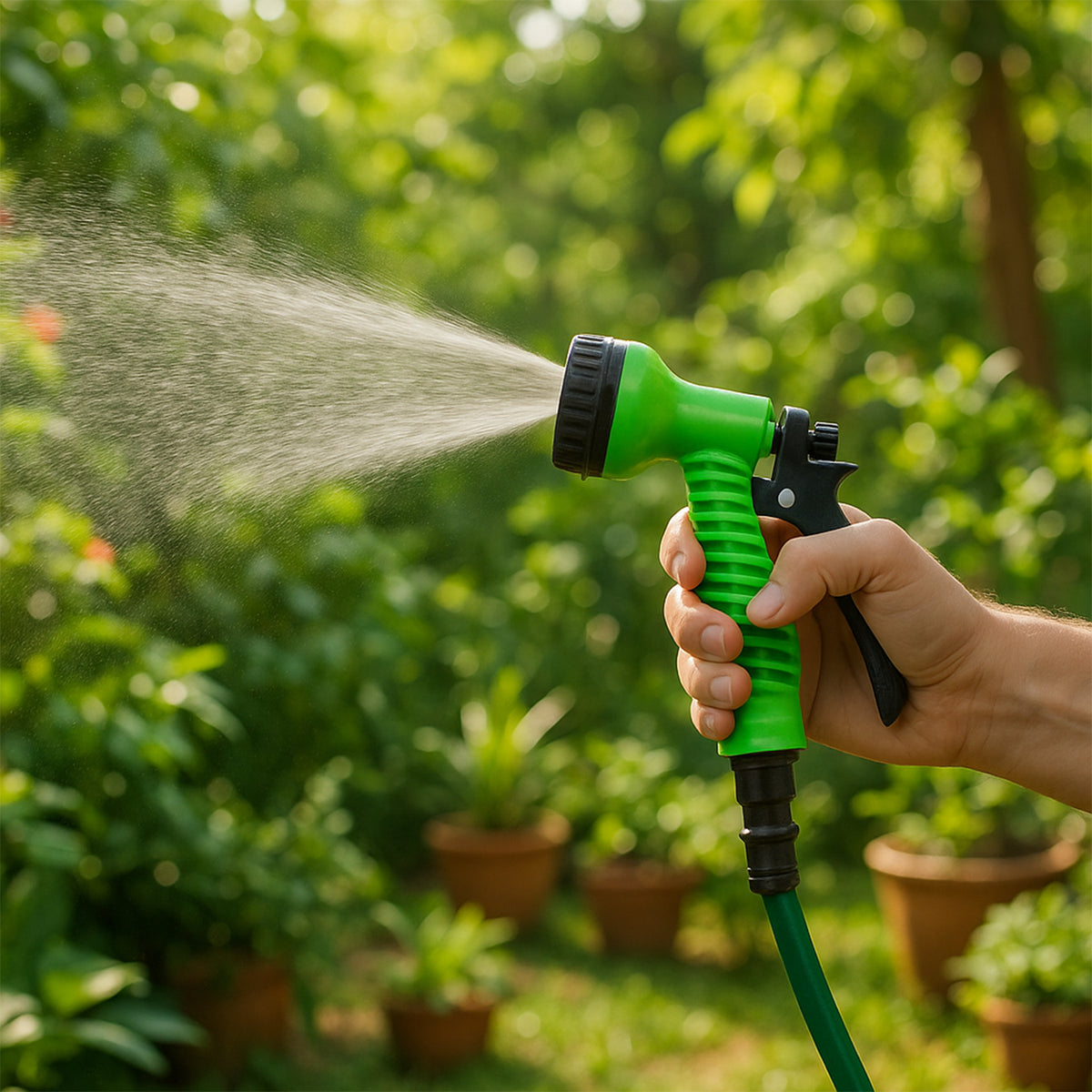 Multi-pattern Garden Hose Spray Nozzle Handheld Trigger Sprayer with Flow Control, Adjustable Jet/Mist Modes & Ergonomic Grip for Watering (1 Pc)