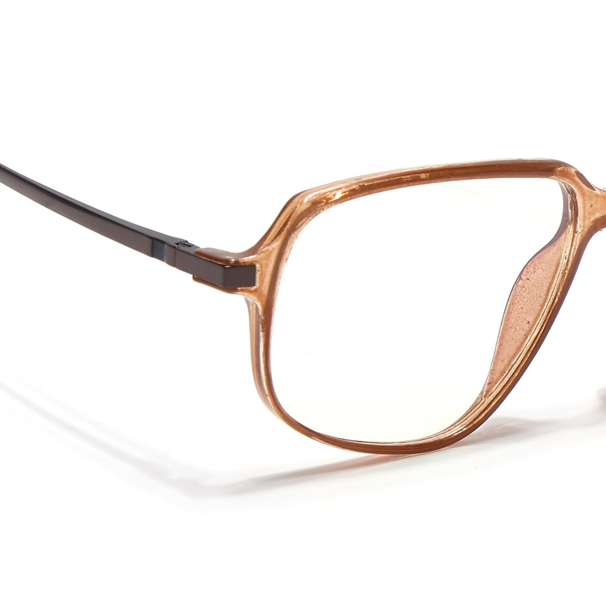 Eyejack Domino Shine Brown Square Eyeglasses for Men and Women - Style 1667 - view 3