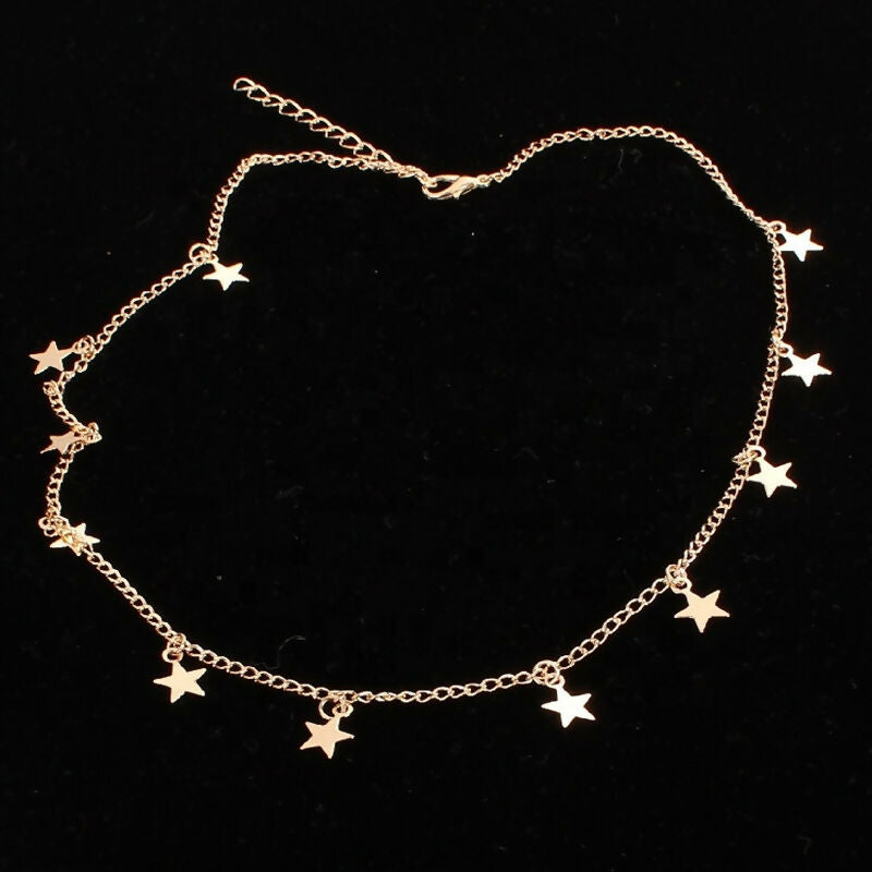 Celestial Star & Crescent Moon Necklace Set (2 Pieces)