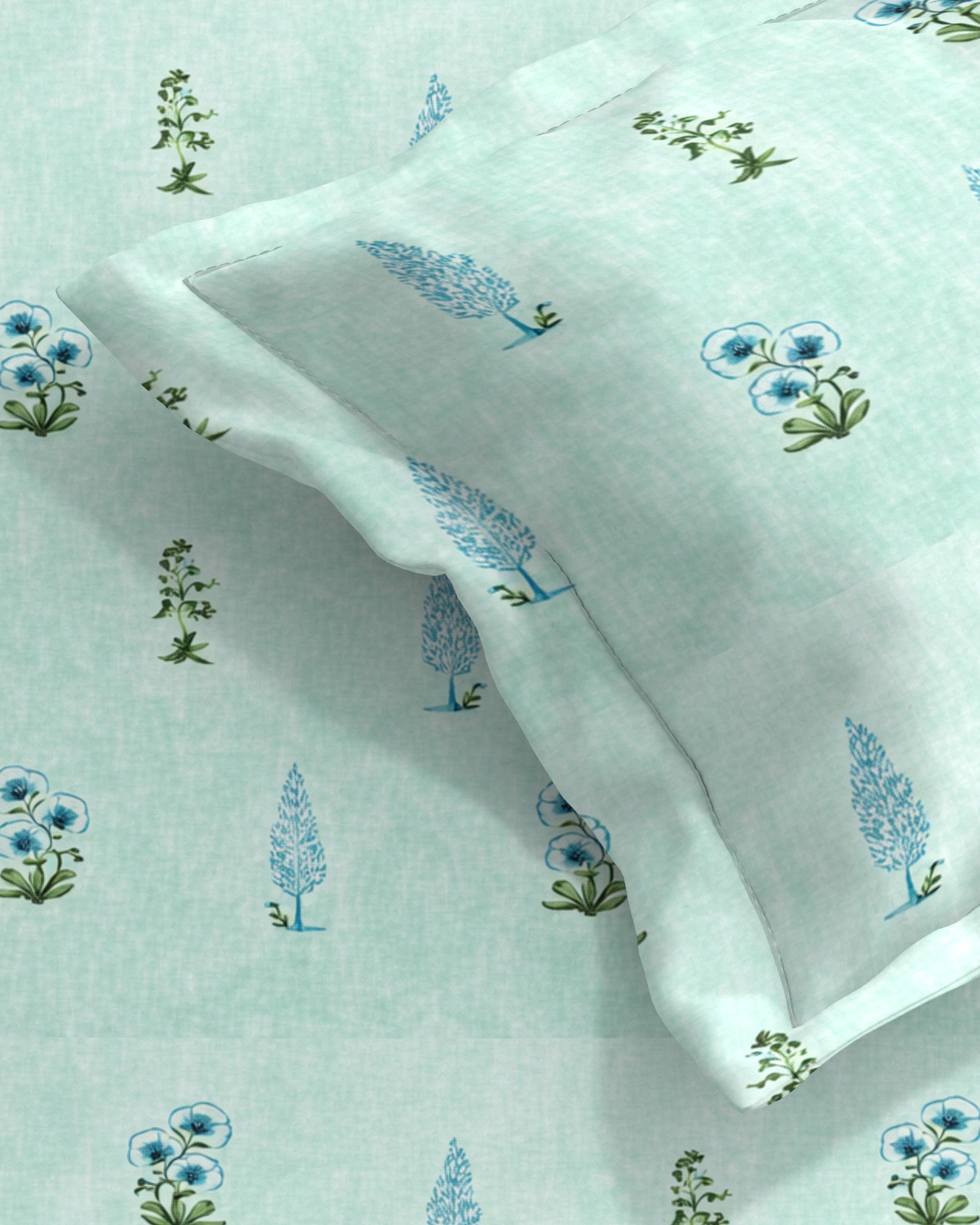 Petal 100% Pure Cotton Collection Percale Super King Bedsheet With 2 Pillow Covers