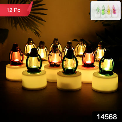 Decorative Candle Lamps with Multicolor Glow, Battery Operated Flameless Tealight for Festivals(12 Pc)