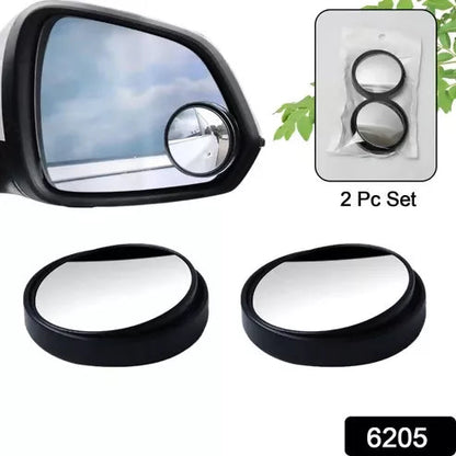 360 degree Blind Spot Round Wide Angle Adjustable Convex Rear View Mirror - Pack Of 2 ABHI Mobiles