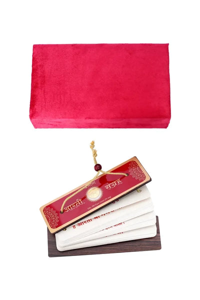 Aarti Sangrah (Hindi) With Gold Coin In A Premium Velvet Box Pack Brings Calmness, Reduces Stress, And Promotes Inner Peace