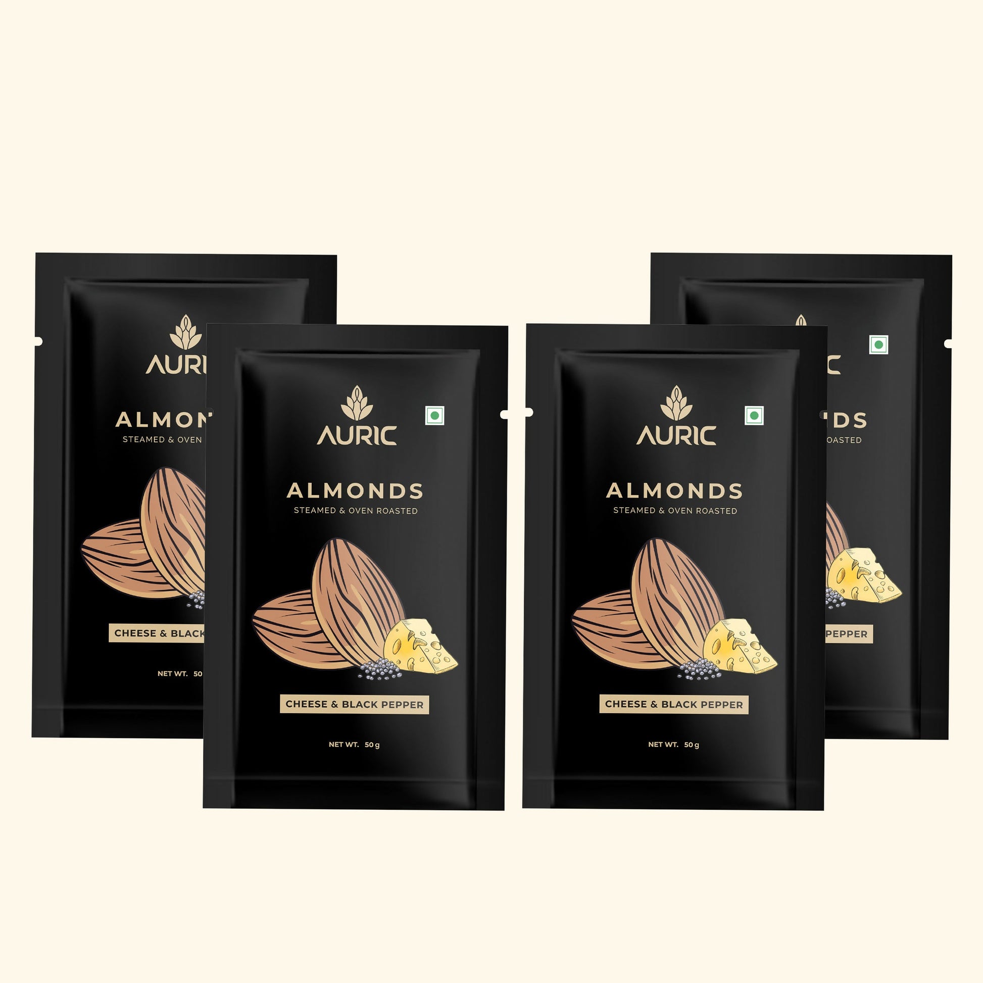 Auric Almonds Cheese & Black papper 50g Zenith Drinks