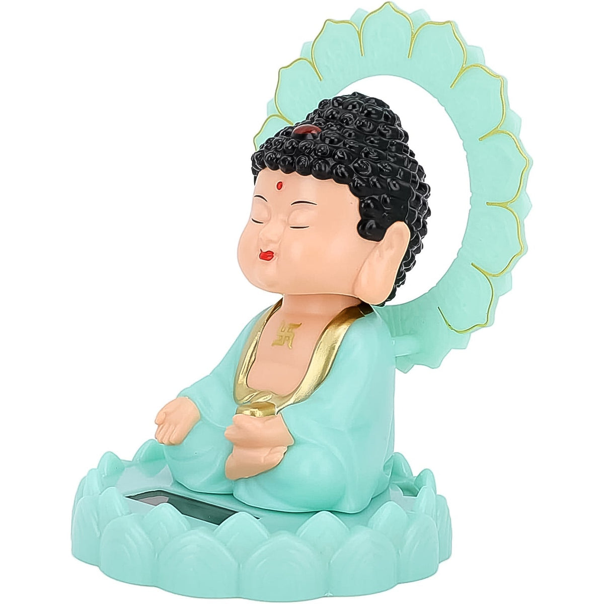 Plastic Solar Powered Moving Head Sitting Action Buddha Statue (1 Pc) HP DD