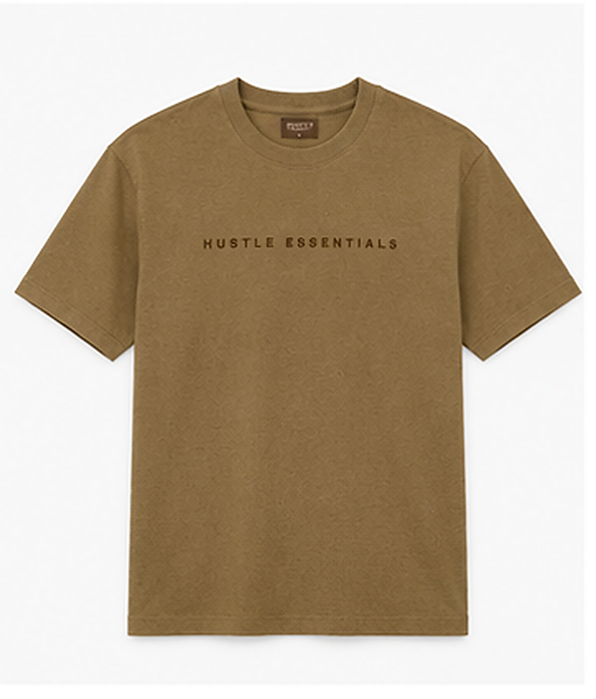 HUSTLE Men's Crew Neck Oversized T-Shirt – Khaki Olive