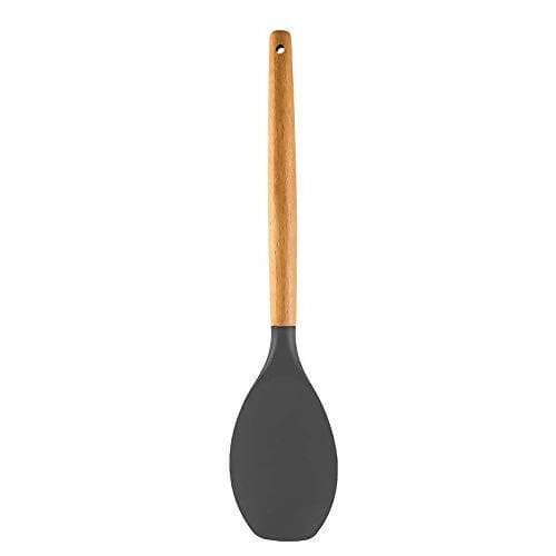 P-Plus International Premium Silicone Spatula Flexible & Heat Resistant Rubber Spatula with Wood Handle (Grey) - HalfPe