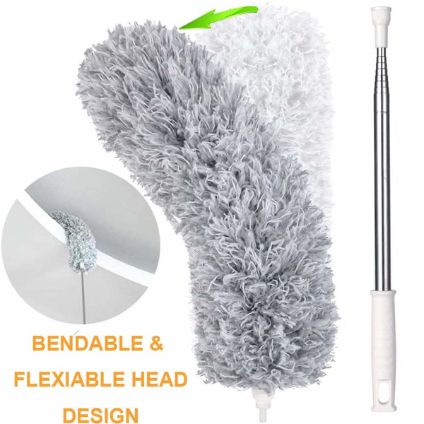 Microfiber Duster with 100-Inch Extendable Handle for High Ceiling & Furniture Cleaning