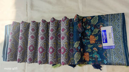 Ethnic Linen Cotton Saree with Bandhani Body and Floral Pallu Kalyani silks and sarees