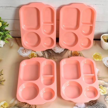Unbreakable Plastic Food Platesbiodegradable 5 Compartment Square Plate For Food