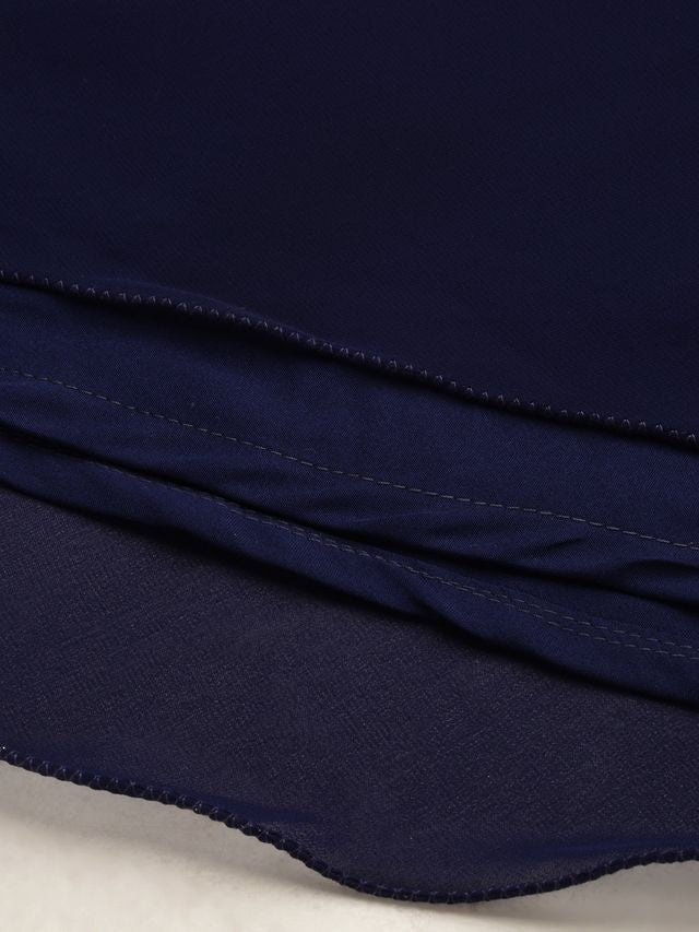Bollywood Vogue Ready To Wear Royal Blue Georgette Embroidered Gown