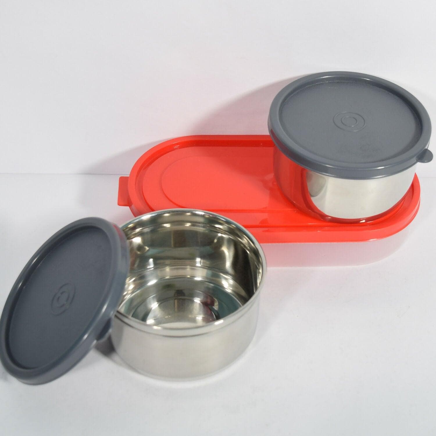 Lunch Duo Container With 500ml Tray With Bag - 3 (300ml *2 ) - HalfPe