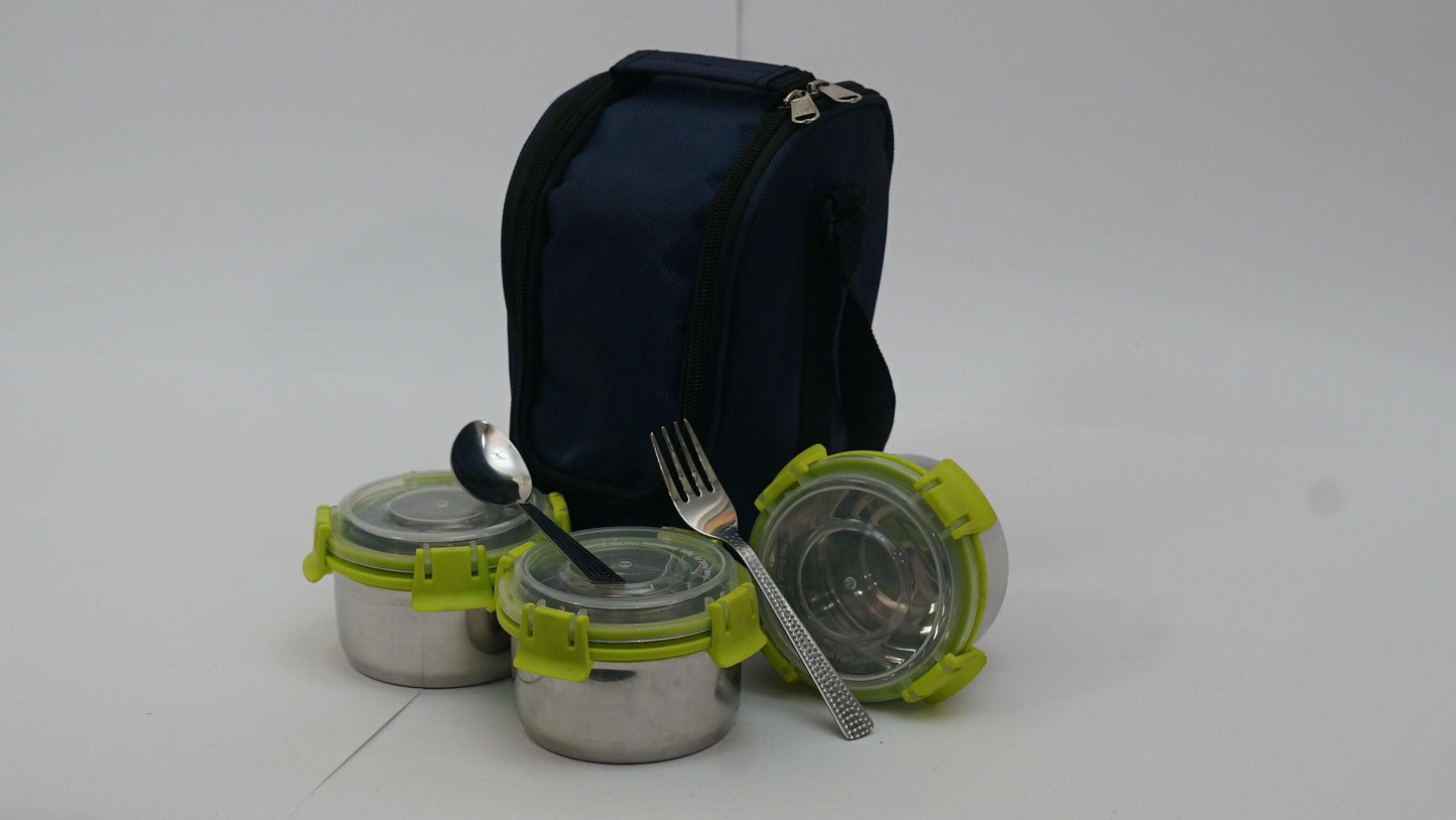 Telo - 3 Lunch Box (400ml *3 Container With Bag) - HalfPe