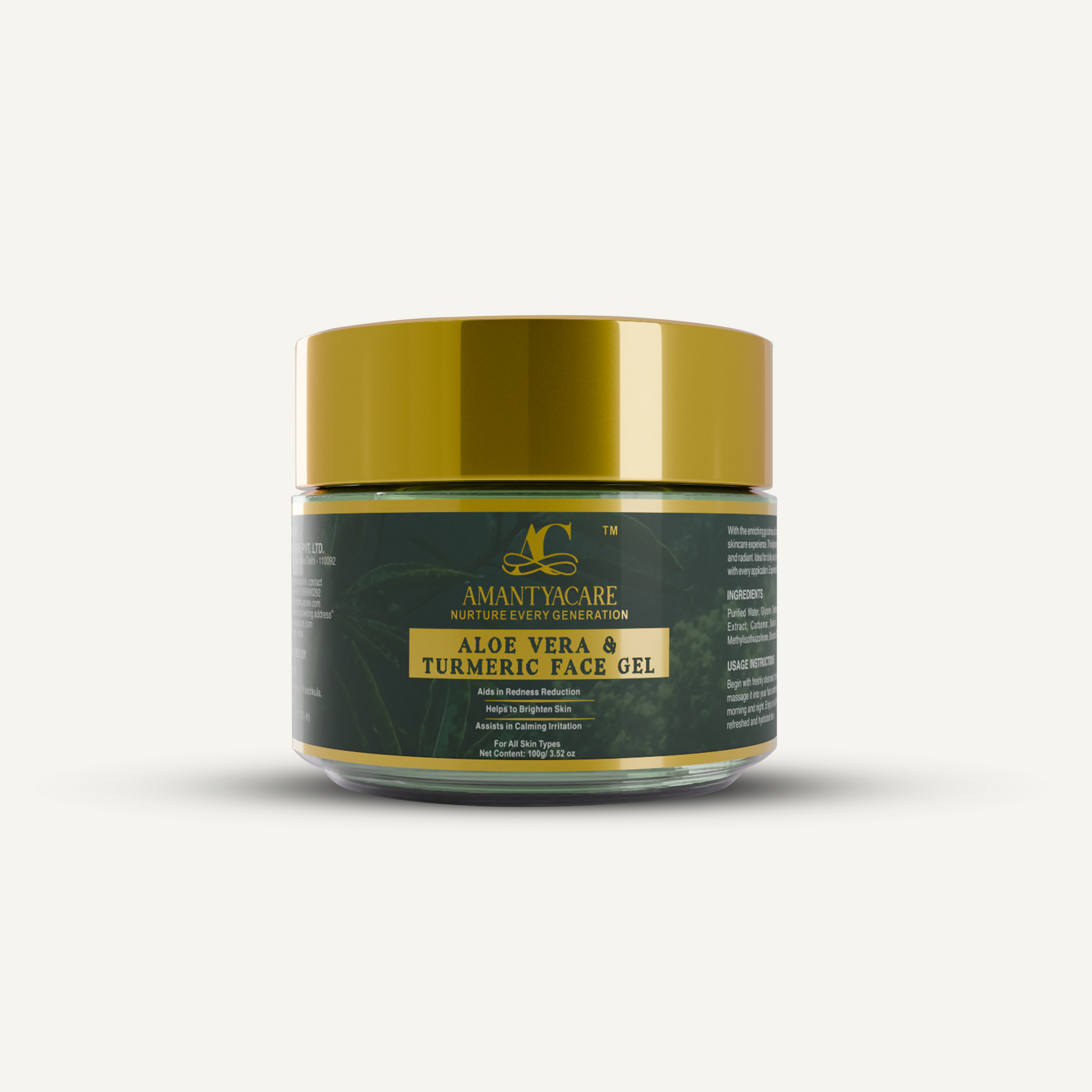 Aloe Vera & Turmeric Face Gel Amantya Care