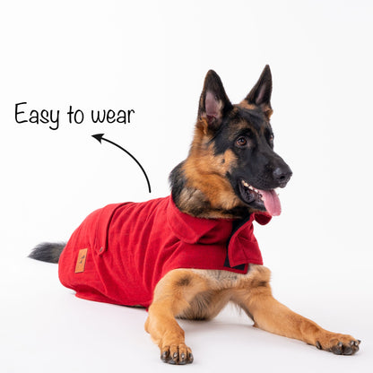 HUFT Rosy Cosy Dog Jacket - Red - Heads Up For Tails