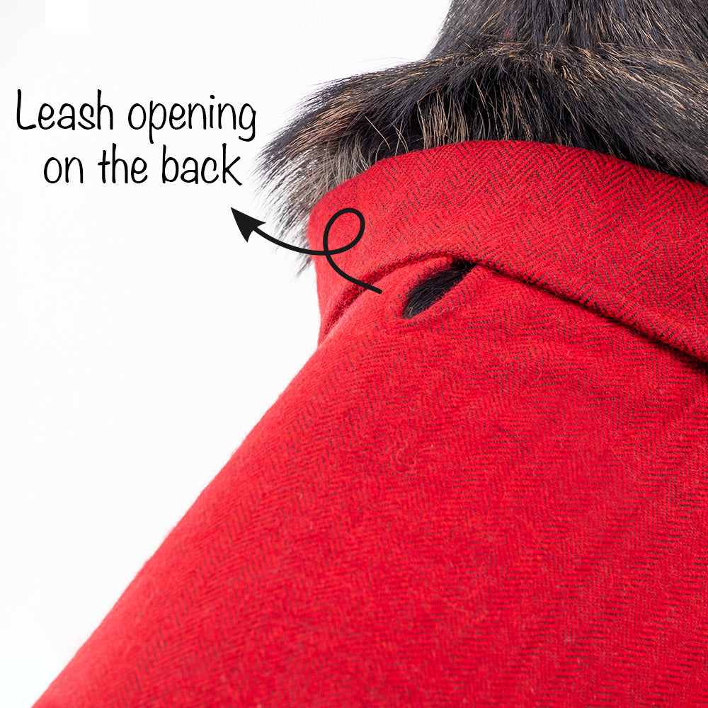 HUFT Rosy Cosy Dog Jacket - Red - Heads Up For Tails