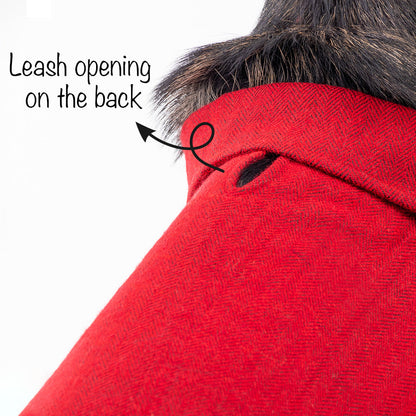 HUFT Rosy Cosy Dog Jacket - Red - Heads Up For Tails