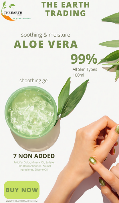 The Earth Trading Aloe Vera Soothing Gel for All types of Skin - 100g