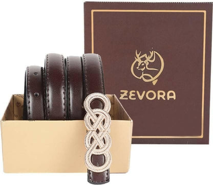 ZEVORA Women Party, Casual, Evening, Formal Brown Genuine Leather Belt - HalfPe