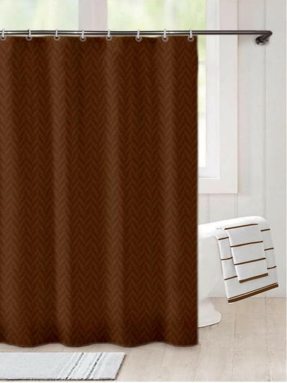 Lushomes Heavy Duty Fabric Shower Curtain, water resistant Partition Liner for Washroom, W6 x H6.5 FT, W72xH80 IN with Shower Curtains 12 Plastic Eyelet % 12 C-Rings (Non-PVC), Colour Dark brown - HalfPe