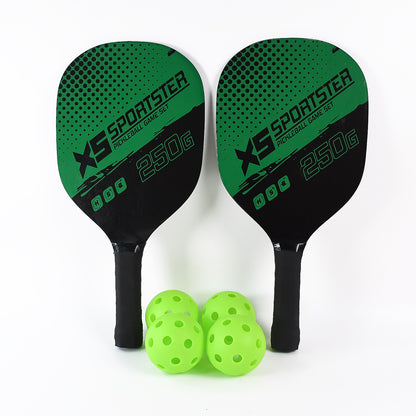Professional Outdoor Pickleball Paddle and Ball Set with 2 Lightweight 250G Composite Paddles with 4 Perforated Balls (1 Set)
