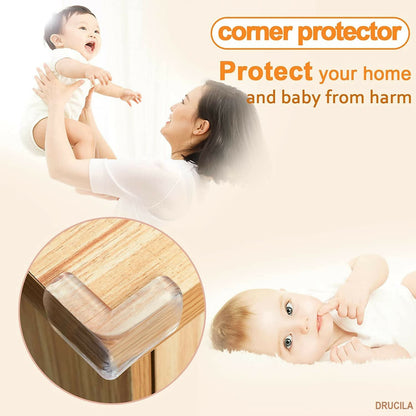 Clear Corner Protectors for Baby Safety (Pack of 4) Transparent Furniture Edge & Table Guards Soft Cushion Bumpers to Prevent Injuries from Sharp Corners
