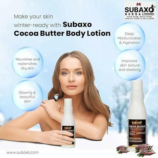 SUBAXO Herbal Cocoa Butter Hand & Body Lotion Deep Hydration Moisturizer for Women & Men (200ml) - HalfPe