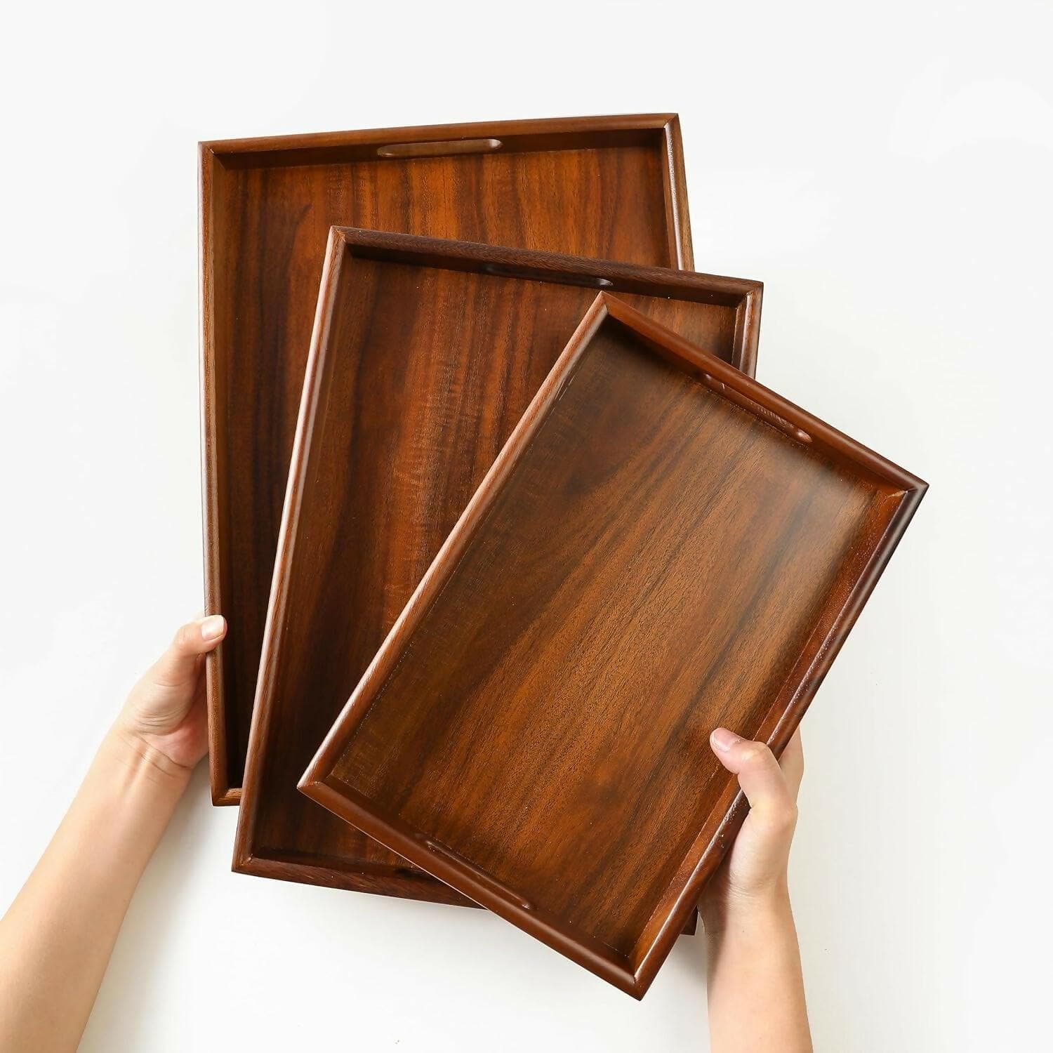 Wooden Rosewood Serving Trays (Single Piece) - HalfPe