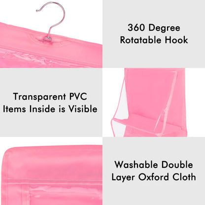 Clear 6-Pocket Hanging Handbag Organizer – Space-Saving Purse & Shelf Storage (1 Pc)