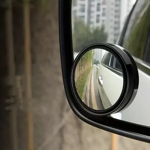 360 degree Blind Spot Round Wide Angle Adjustable Convex Rear View Mirror - Pack Of 2 ABHI Mobiles