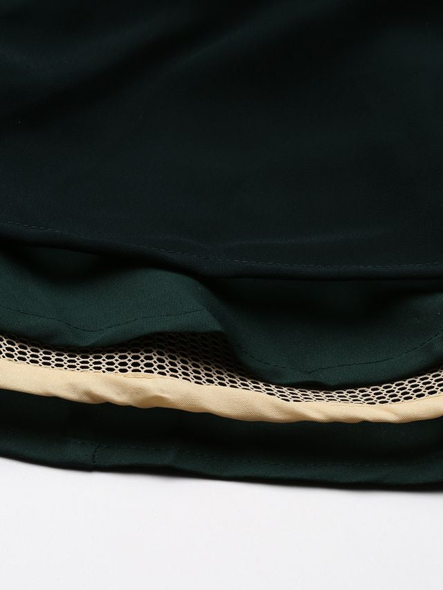 Bollywood Vogue Ready To Wear Green Embroidered Georgette Kali Flared Gown