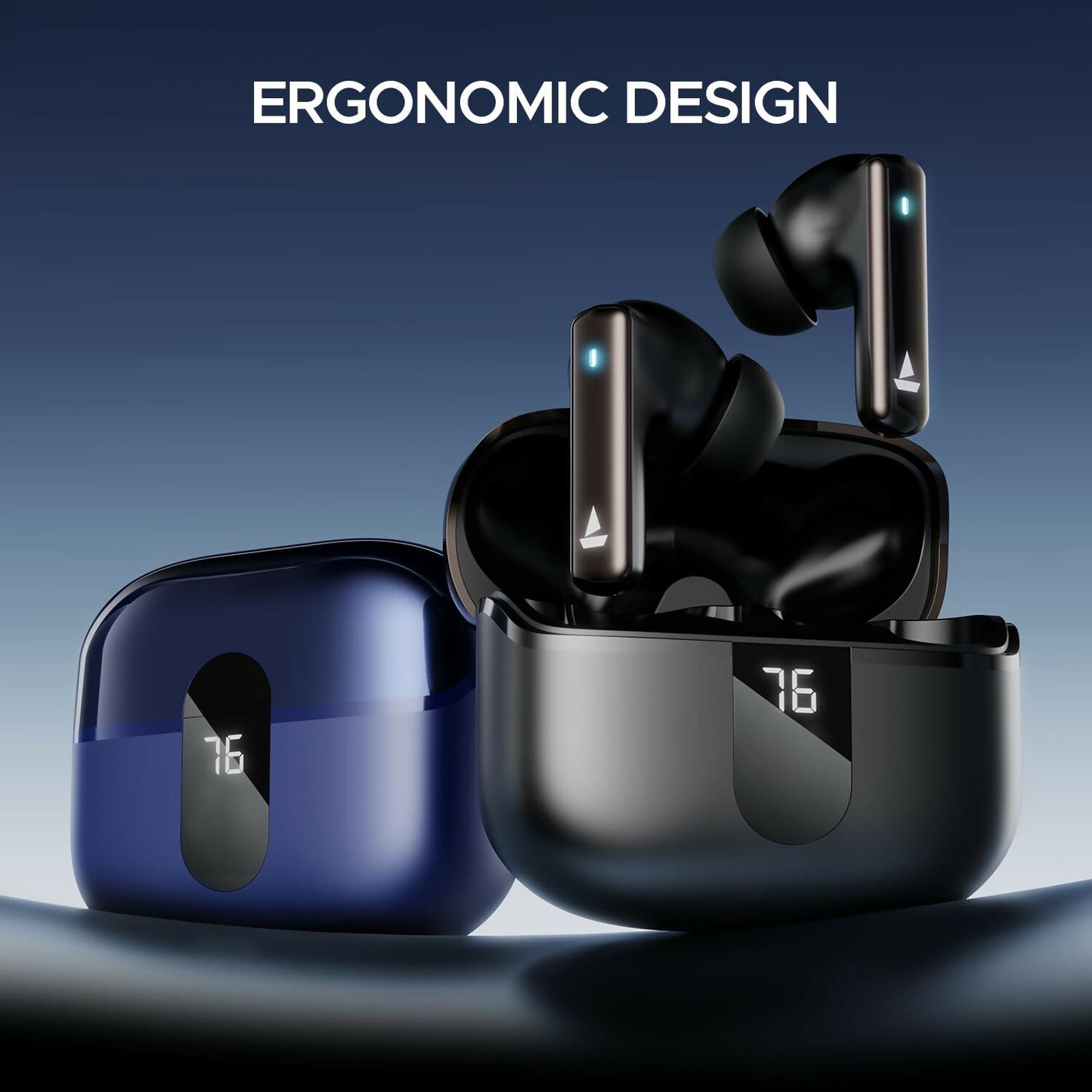 Boat Airdopes Plus 318 with  Bluetooth &  TWS Ear Buds Wireless Earphones with mic (Starry Blue)