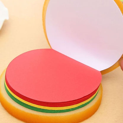 Burger-Shaped Sticky Notepad – Colorful Mini Memo Pads for Fun Notes