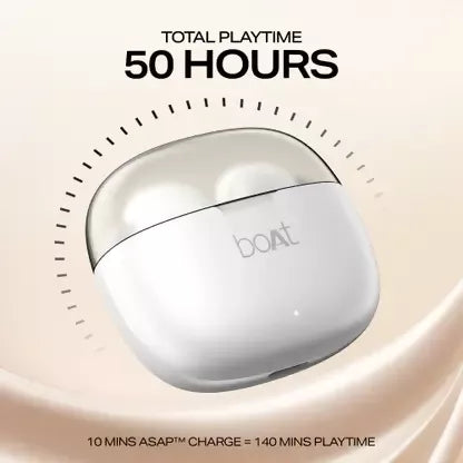 boAt Airdopes 212, Stream Ad Free Music via App Bluetooth (Ivory, In the Ear)