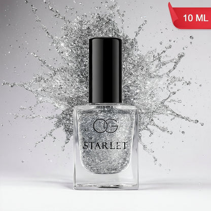 Og Beauty Silver Moonlight Starlet Glitter Nail Paint (10 Ml  1 Pc)