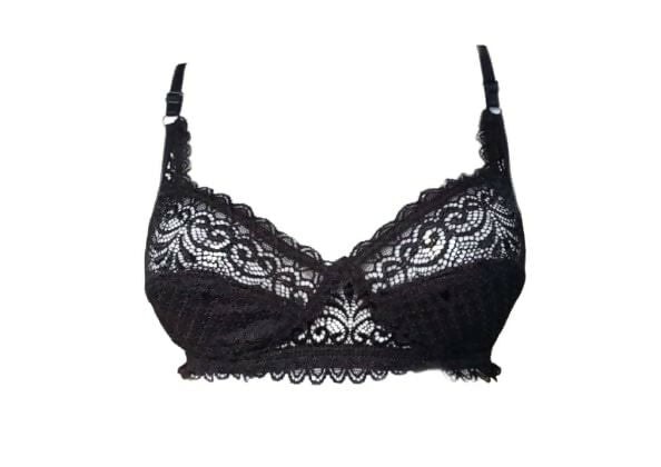 Premium Women's Lace Net Bra with Elegant Non-Padded Full Coverage Lingerie with Scalloped Trim - Pack of 2 (Multicolor)