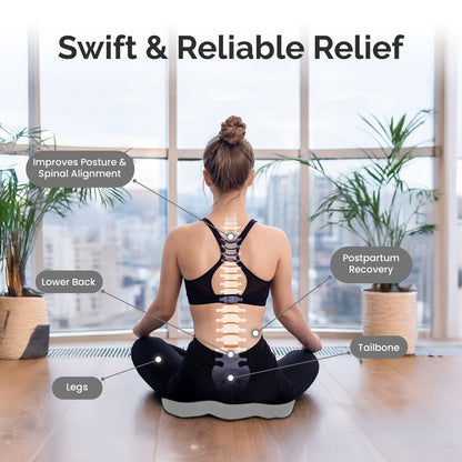 Sleepsia Orthopedic Coccyx U-Shape Seat Cushion Pillow for Tailbone Pain Relief (Black/Grey)