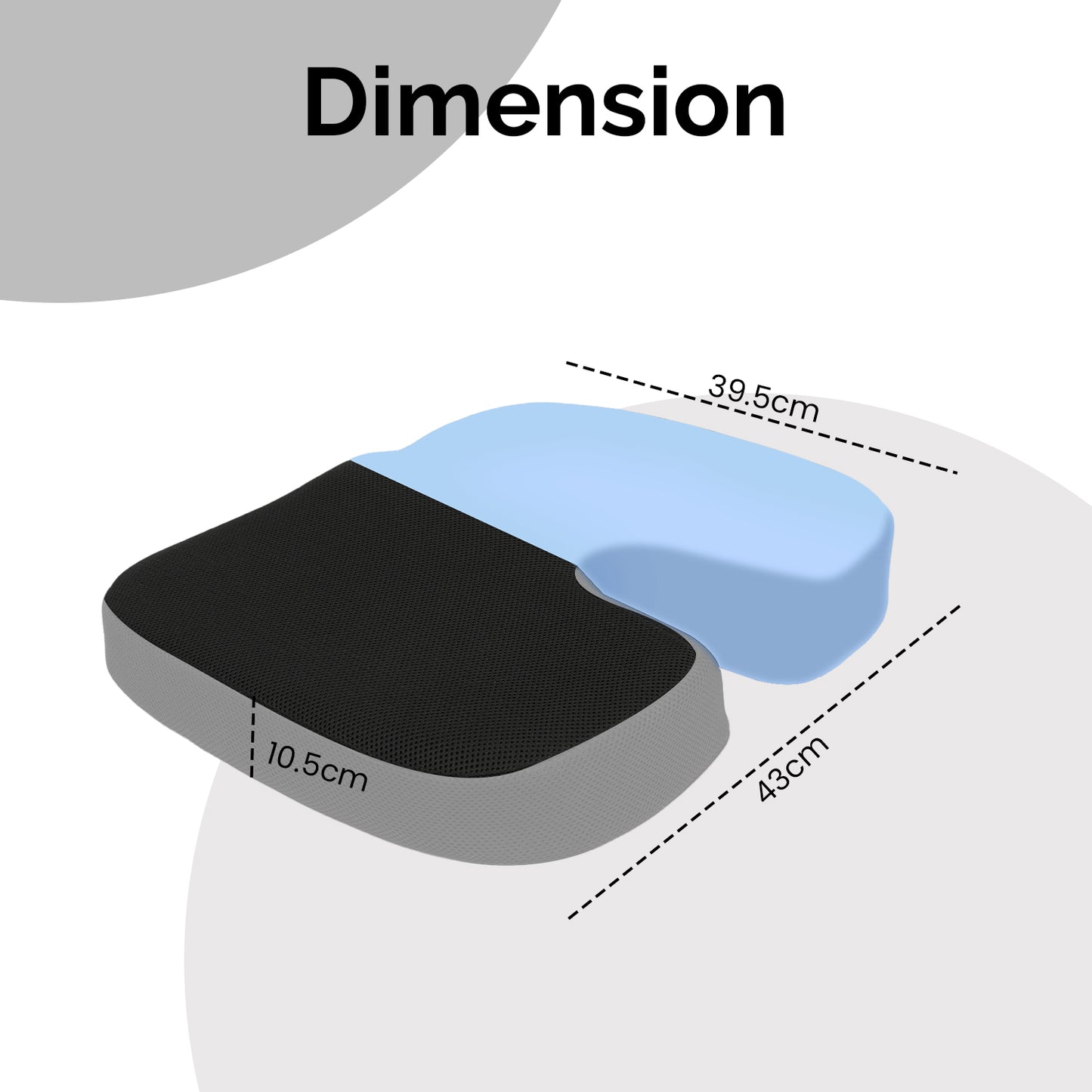 Sleepsia Orthopedic Coccyx U-Shape Seat Cushion Pillow for Tailbone Pain Relief (Black/Grey)