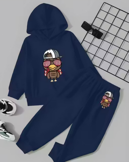Kids Navy Blue Hoodie & Jogger Set – Cool Turkey Print Luck Fashion