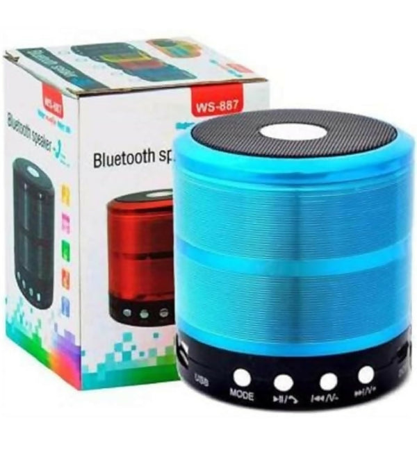 Compact Bluetooth Speaker WS-887 – Multi-Function with FM Radio, USB(Multicolour)