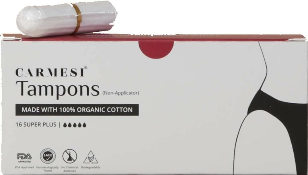 Carmesi 100% Organic Cotton Super Tampons (16 units) - HalfPe