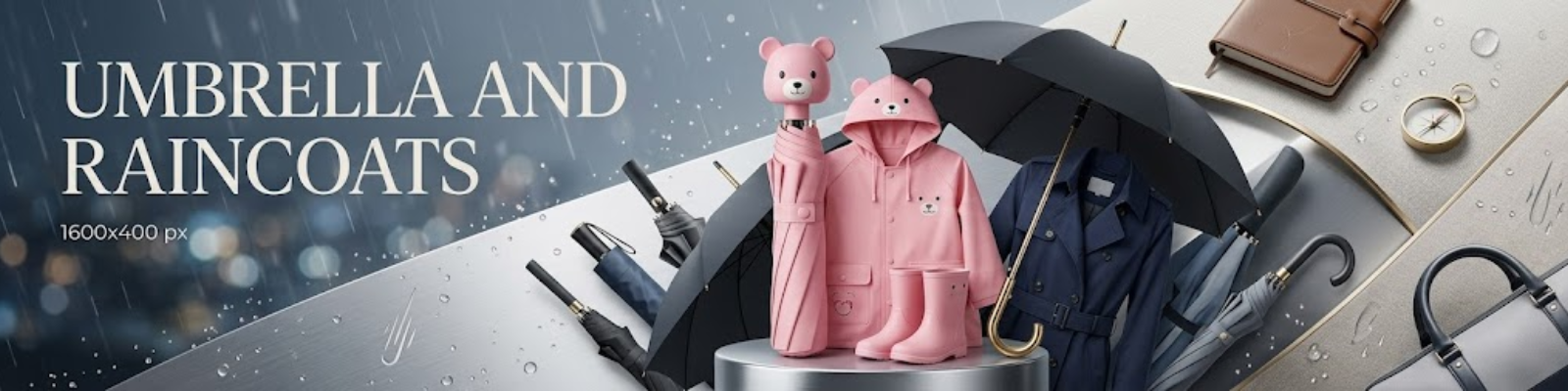 Umbrella and rain coats