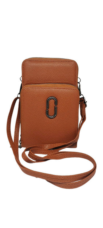 Buddy Cares: Women's Leather Sling Bag  Timeless & Stylish – Brown – view 2 – Buddy Cares