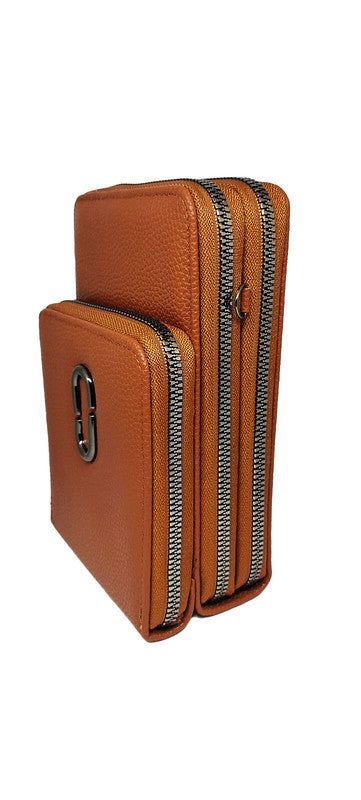 Buddy Cares: Women's Leather Sling Bag  Timeless & Stylish – Brown – view 6 – Buddy Cares