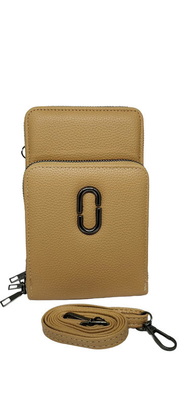 Buddy Cares: Women's Leather Sling Bag  Timeless & Stylish – Light Brown – view 2 – Buddy Cares