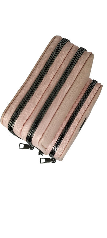 Buddy Cares: Women's Leather Sling Bag  Timeless & Stylish – Pink – view 2 – Buddy Cares
