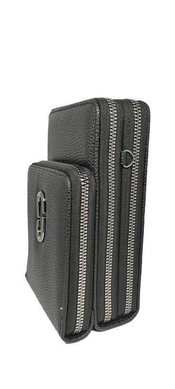Buddy Cares: Women's Leather Sling Bag  Timeless & Stylish – Black – view 3 – Buddy Cares