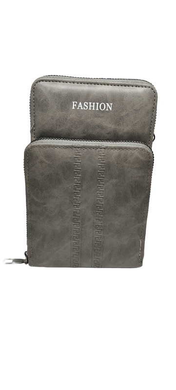 Buddy Cares Sling Bag for Women, PU Leather, Crossbody Phone Bag with Adjustable Strap – Grey – view 3 – Buddy Cares